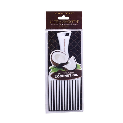Cricket Ultra Smooth Coconut Conditioning Comb – Infused with Coconut Oil & Keratin for Frizz-Free Shine and Hydration, Ideal for Mid-Length, Thick, and Textured Hair