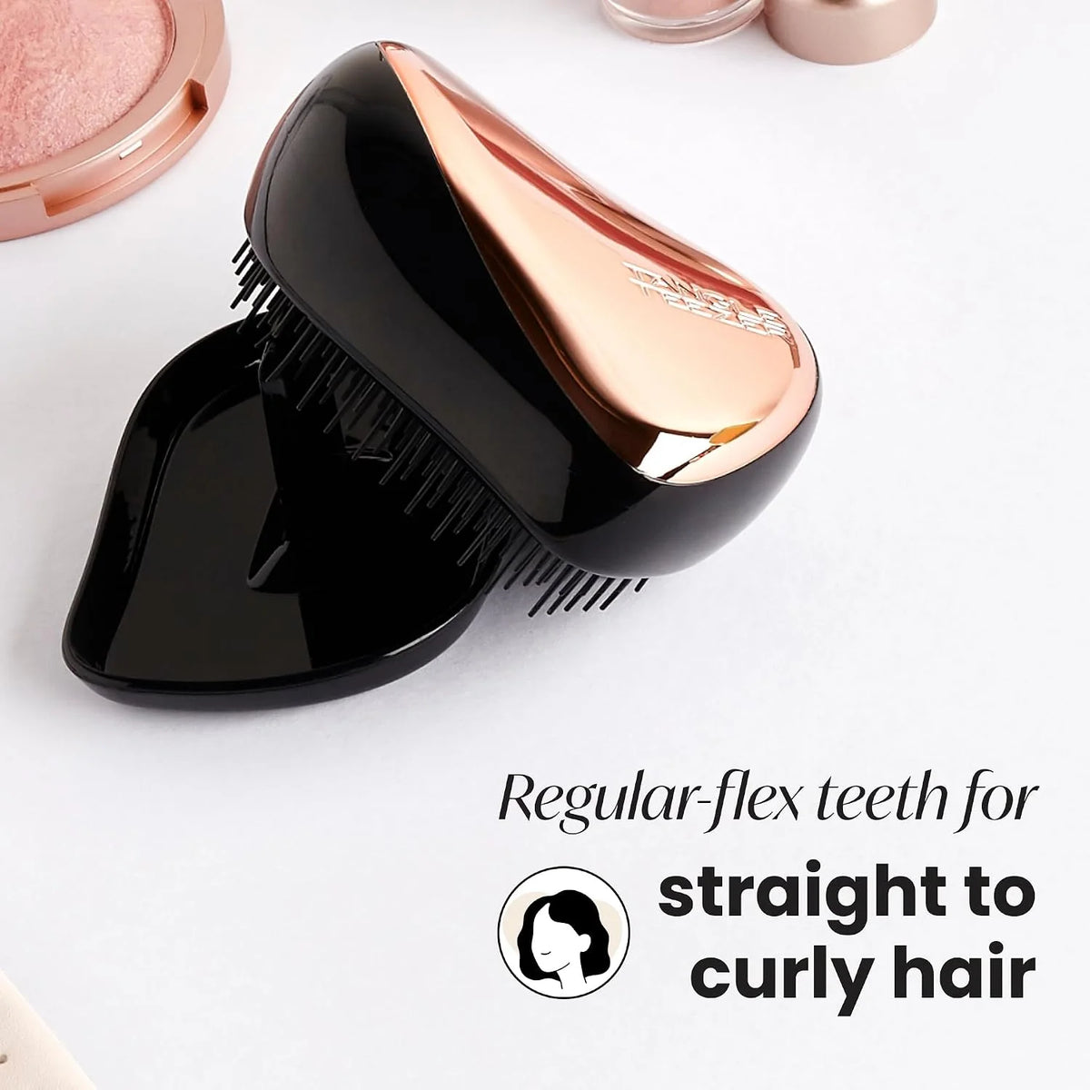 Tangle Teezer Compact styler detangling hairbrush, rose gold black, 1 Gram