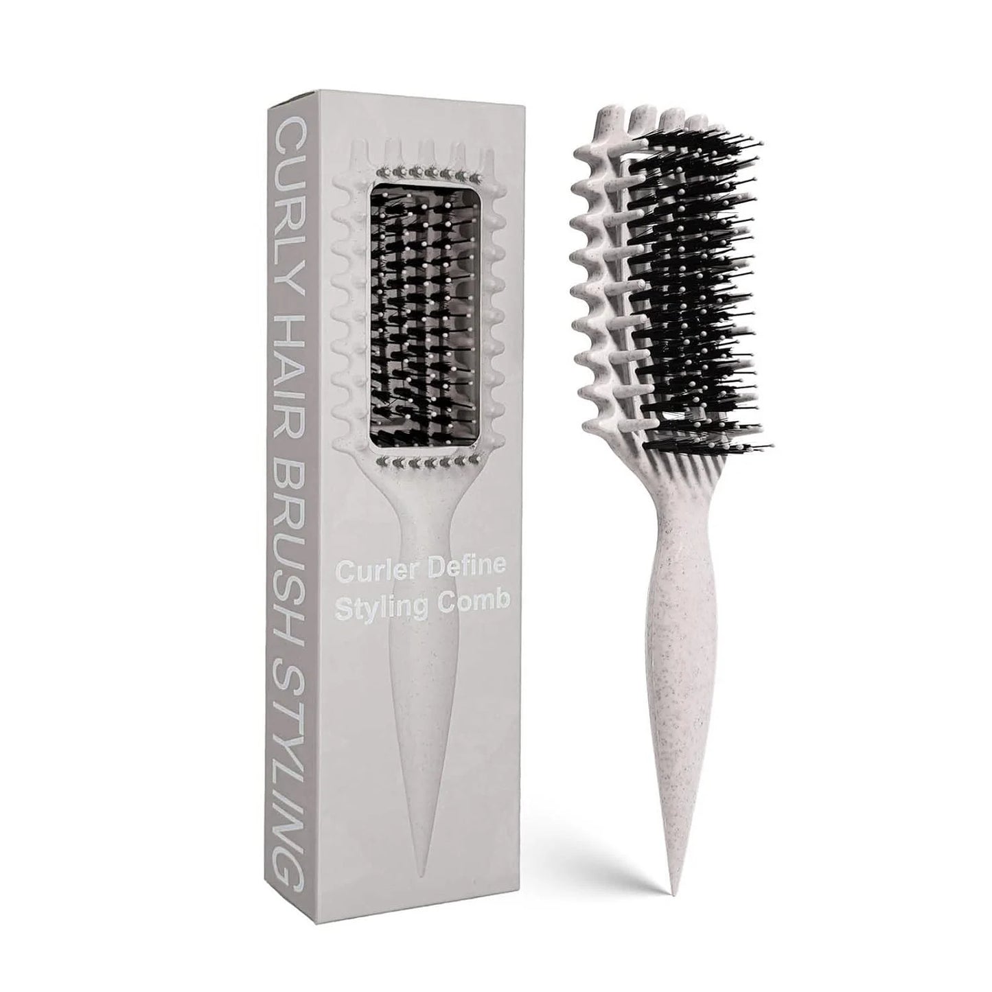 Curly Hair Brush Candybrush Curl Defining Brush for Detangling Shaping and Defining Curls for Women, Men, Wet & Dry Hair (Green Pink)