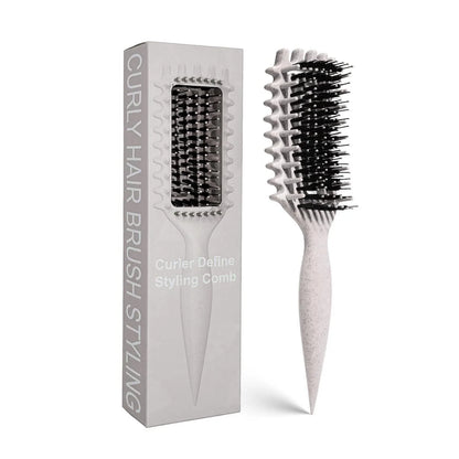 Curly Hair Brush Candybrush Curl Defining Brush for Detangling Shaping and Defining Curls for Women, Men, Wet & Dry Hair (Green Pink)
