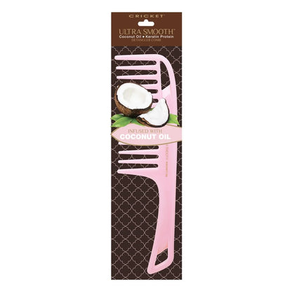 Cricket Ultra Smooth Coconut Conditioning Comb – Infused with Coconut Oil & Keratin for Frizz-Free Shine and Hydration, Ideal for Mid-Length, Thick, and Textured Hair