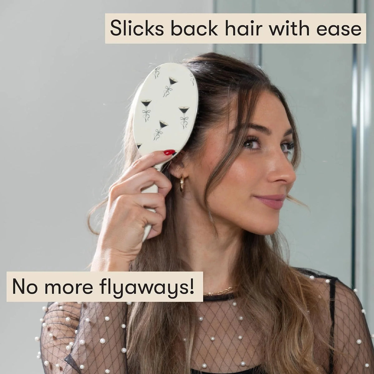 FRAMAR Soft Boar Bristle Hair Brush For Women, Boars Hair Brush For Women