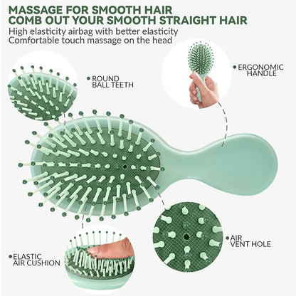 2P Mini Hair Brush,Brush Squirt Detangling Brush,Mini Detangler Brush, No Tangle Ultra-Soft IntelliFlex Bristles,with Ease Knots Without Tears or Breakage (Bright flour)