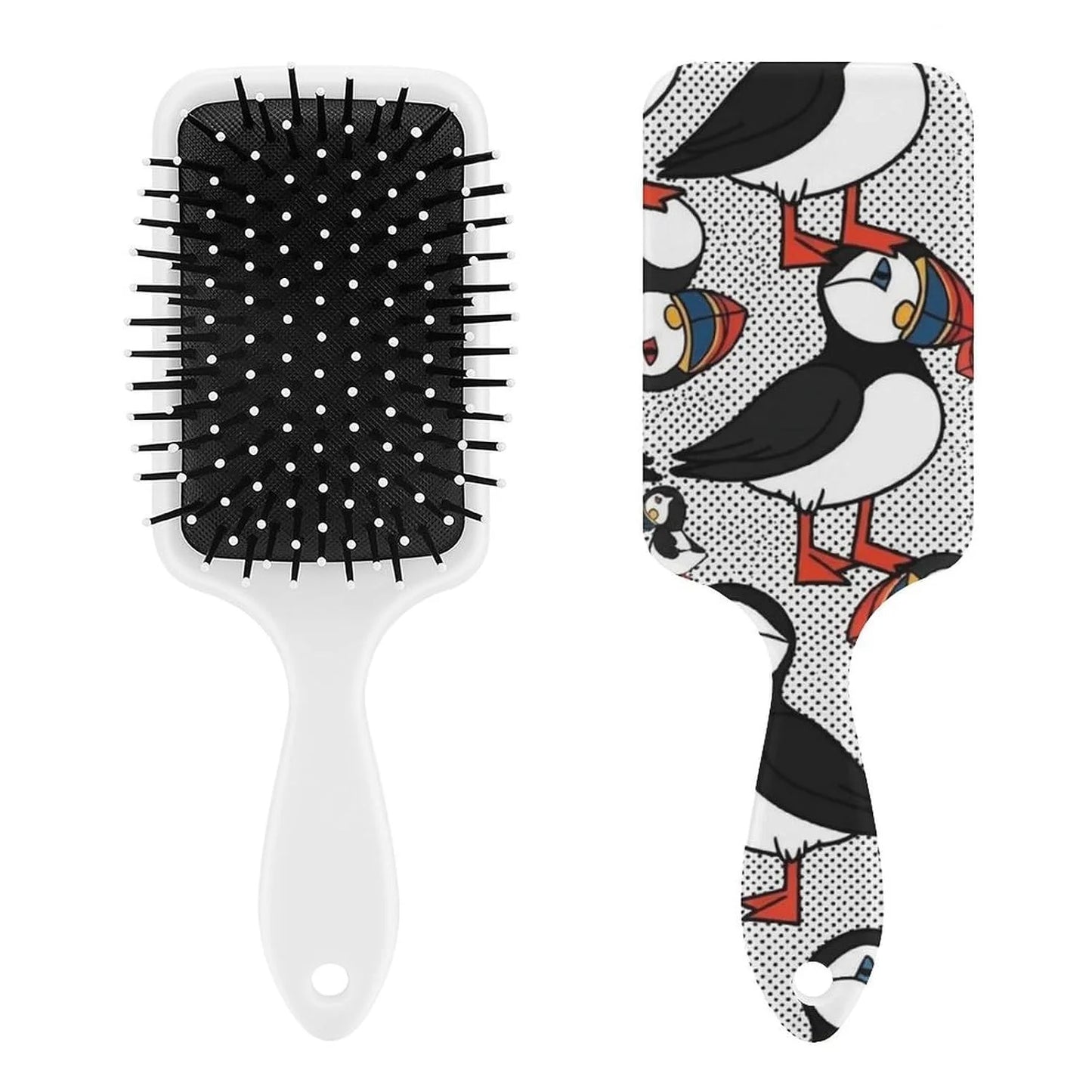 Women Girls Ladies Hair Brush Purple Black Buffalo Check Plaid Pattern, Paddle Brush for Detangling Scalp Massage, Cushion Hairbrush for Long Thick Curly Hair