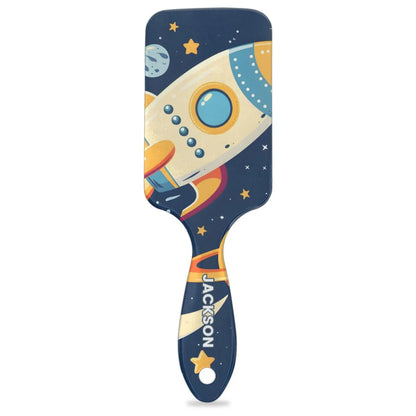 Personalized Cool-Rocket Detangler-Hair-Brush for Kids-Boys,Glides Through Tangles Comb,Custom Name Hair Brushes for All Hair Types Wet/Dry/Curly/Thick Hair,Dark Blue