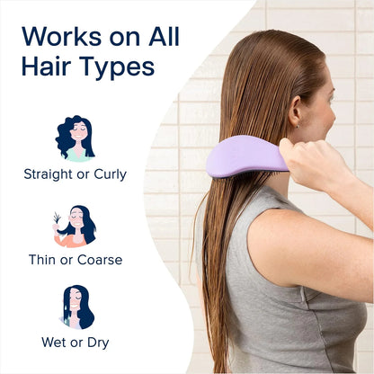 Crave Naturals Glide Thru Hair Brush - Detangler Brush for Curly, Straight, Wet or Dry Hair - Gentle Detangling Brushes for Adults, Kids, Toddlers - Hair Accessories for Women, 7.5x3" - Pink