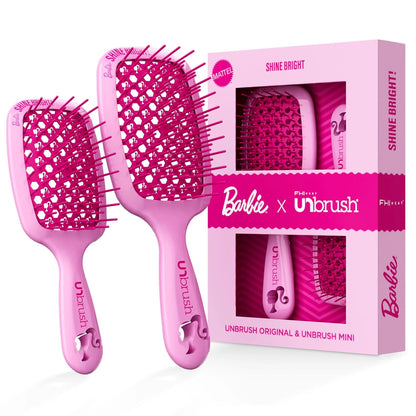 FHI Heat UNbrush Barbie Detangling Brush Duo - Style Icon - Yellow