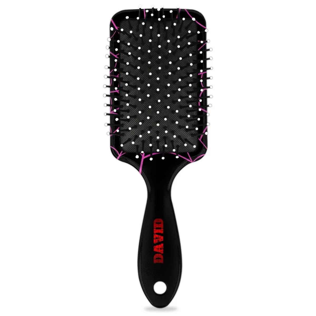 Personalized-Kids-Hair-Brush for Boy Girls Custom Gift Detangler Brush Soft Bristle Hair Brushes Travel Hair Brush for All Hair Types Christmas Hallowmas Spider Web Sliver Dot