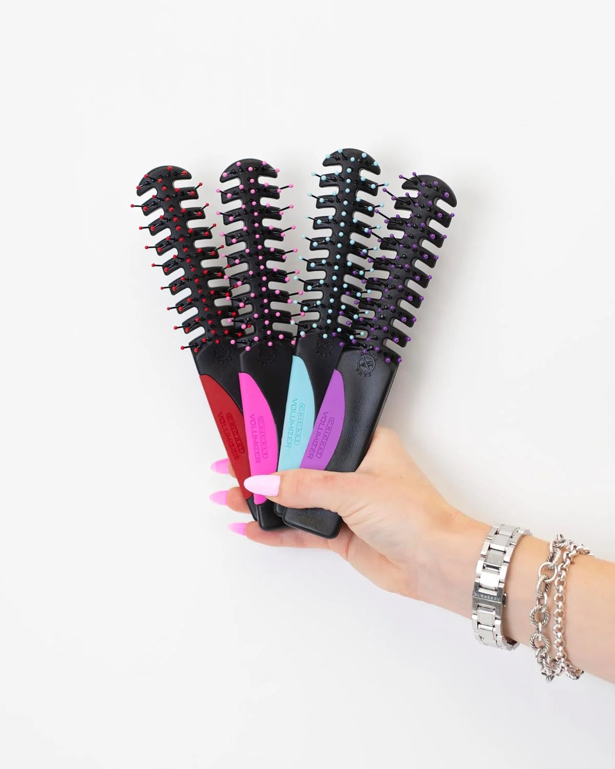 Cricket Static Free Volumizer Hair Brush - Styling, and Detangling All Hair Types, Long, Short, Thick, Thin, Curly, Straight, and Wavy, Happy Hair (Sky Blue)