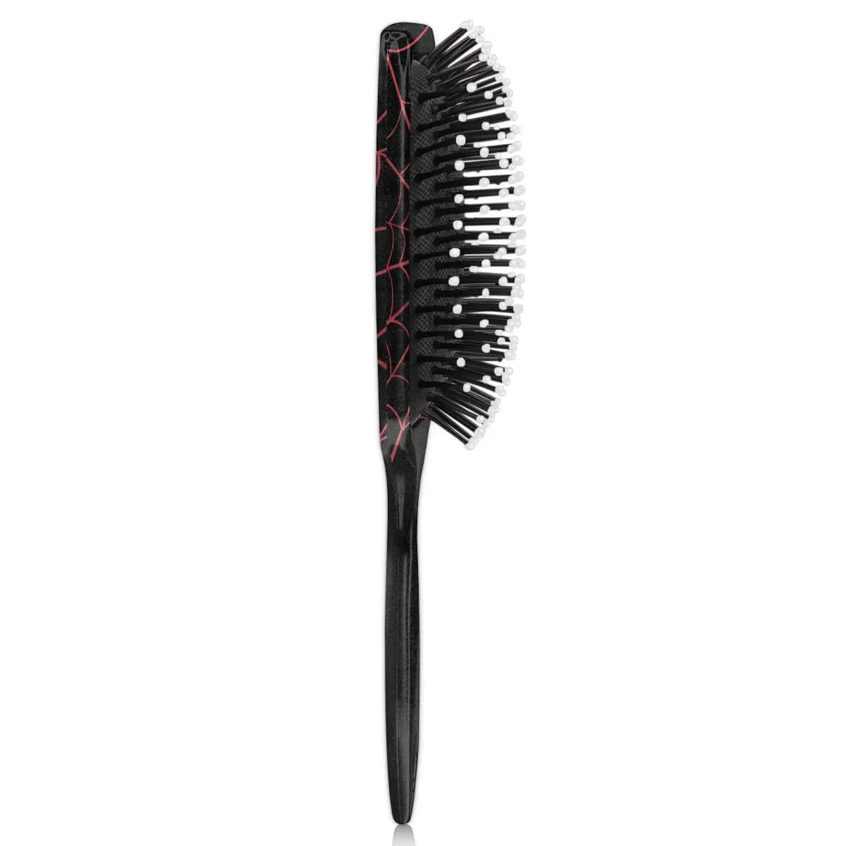 Personalized-Kids-Hair-Brush for Boy Girls Custom Gift Detangler Brush Soft Bristle Hair Brushes Travel Hair Brush for All Hair Types Christmas Hallowmas Spider Web Sliver Dot