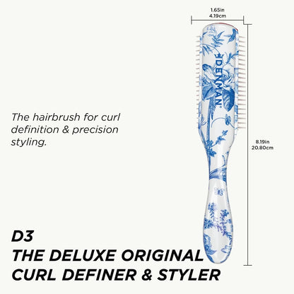 Denman D3 Original Curl Definer & Styler, Curly Hair Brush for Women & Men – 7 Row Detangling & Curl Defining Brush for Smooth Defined Curls - a precision Styling Brush for straight hair
