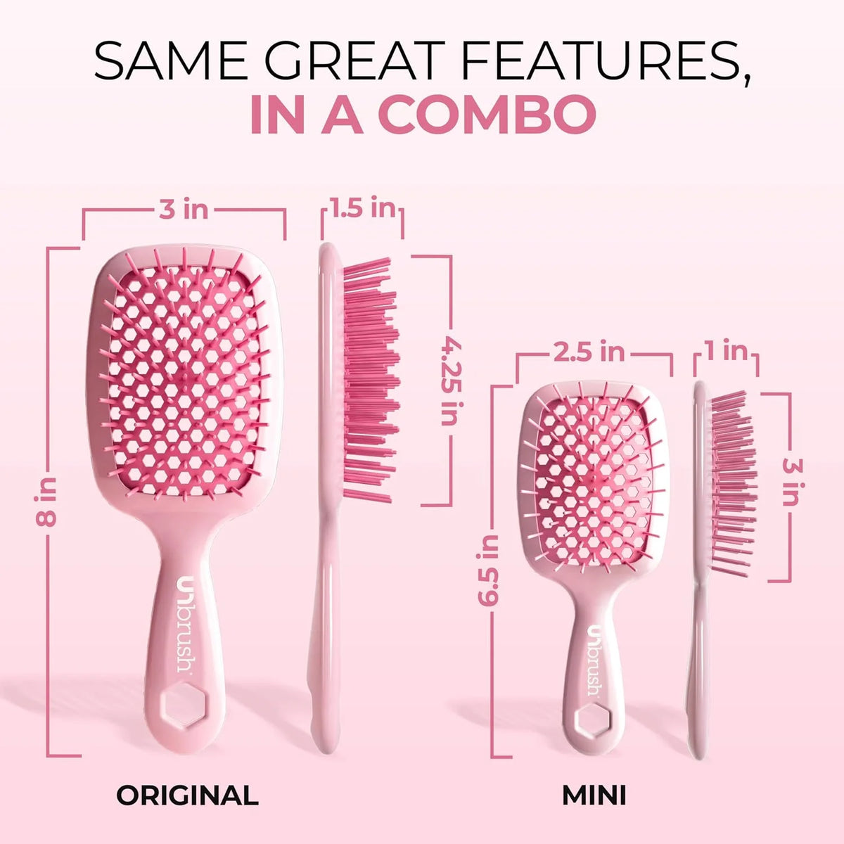 FHI Heat UNbrush Detangling Brush Combo Pack - Original + Mini