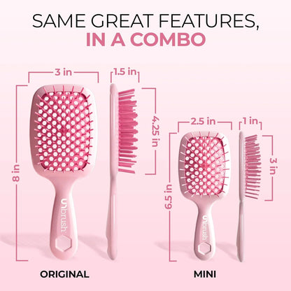 FHI Heat UNbrush Detangling Brush Combo Pack - Original + Mini