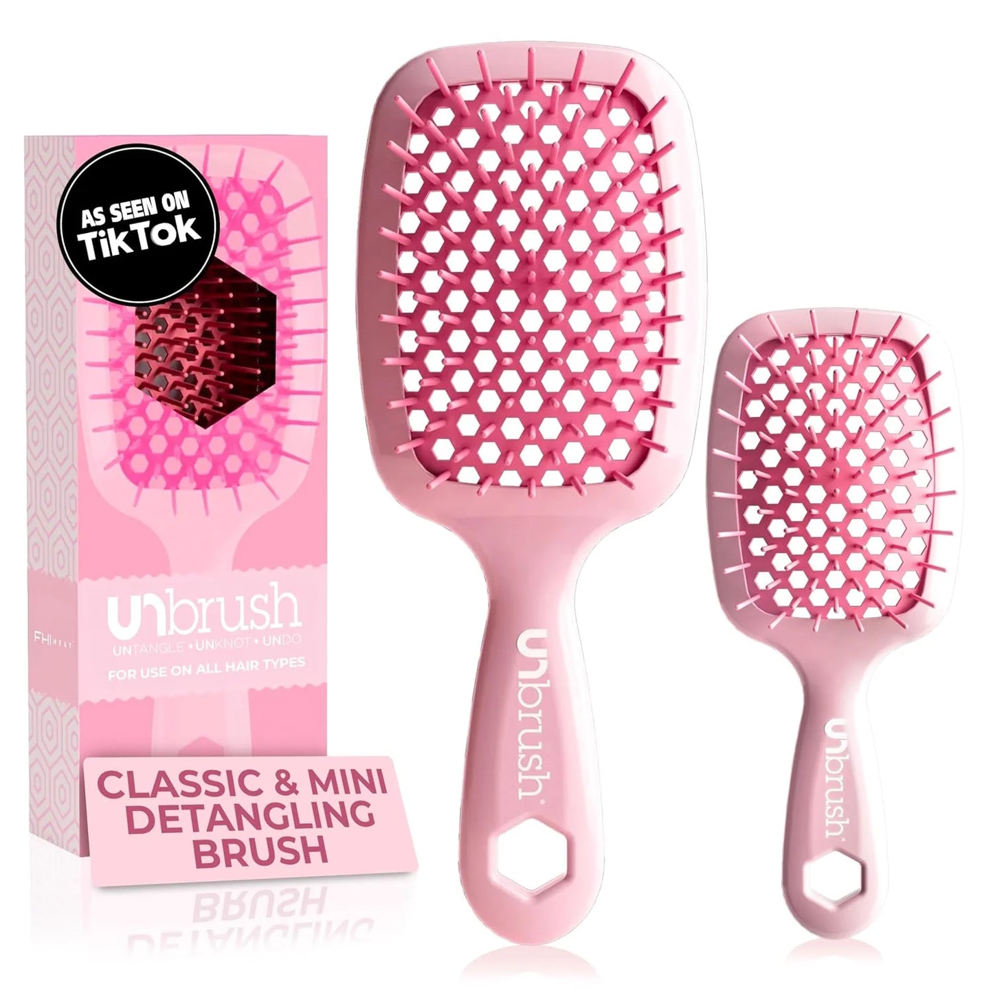FHI Heat UNbrush Detangling Brush Combo Pack - Original + Mini
