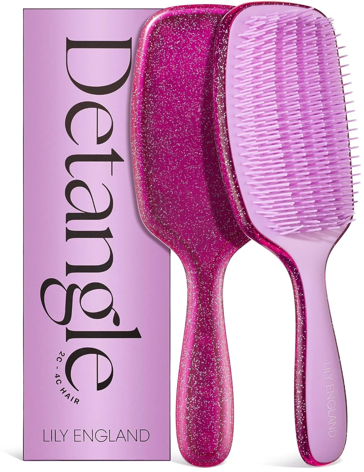 Lily England Pink Hair Brush for Women Detangling for Curly Wet & Dry Hair