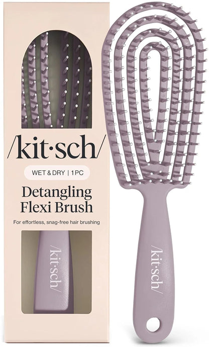 Kitsch Flexi Flow Detangler Brush, Hair Brushes For Women - Black