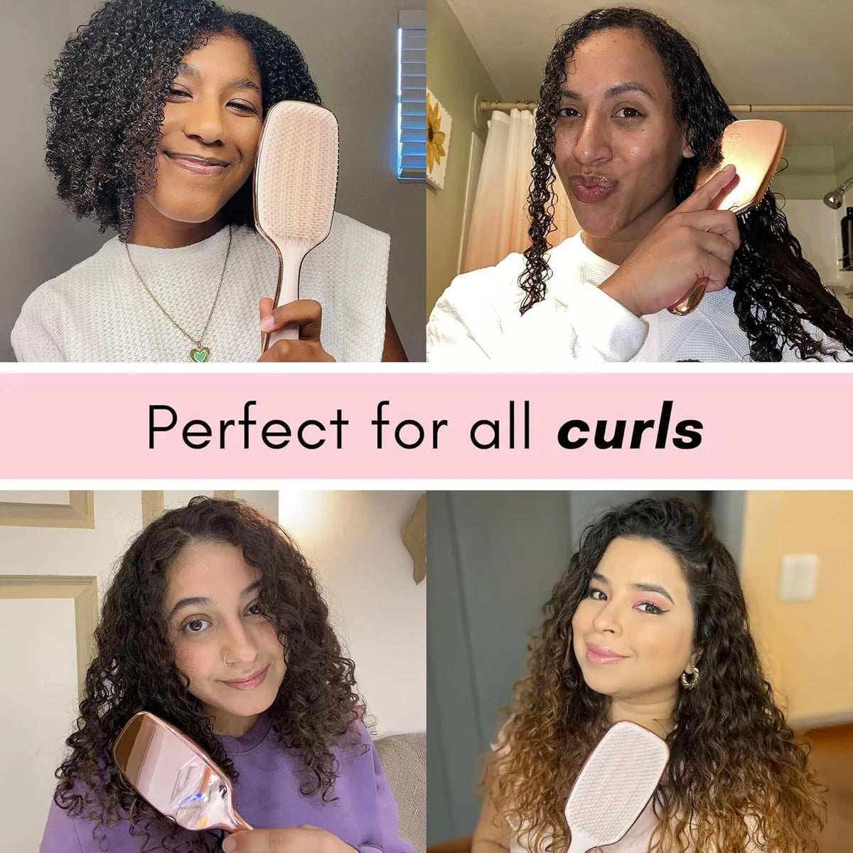 Lily England Pink Hair Brush for Women Detangling for Curly Wet & Dry Hair