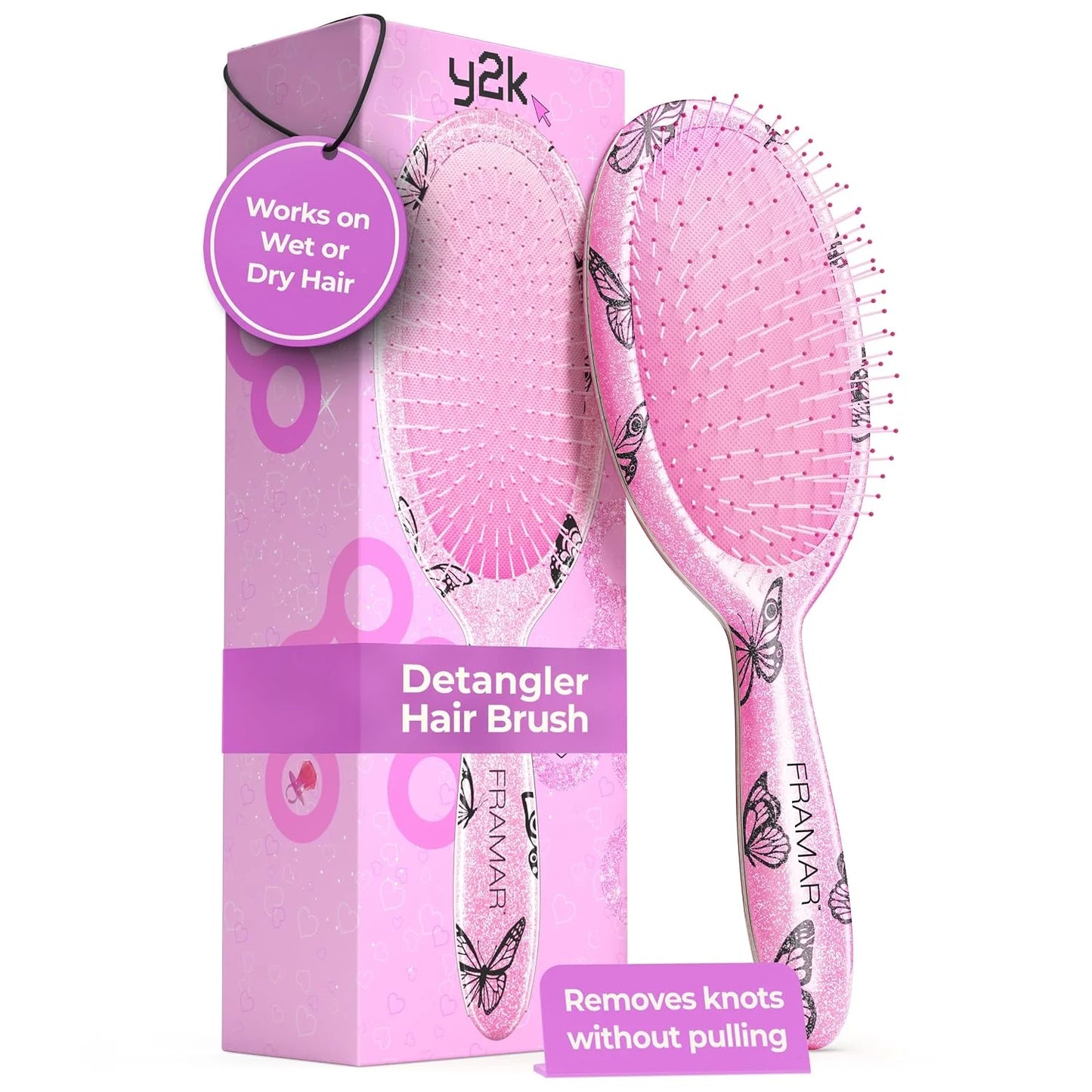 FRAMAR Wet Hair Brush Detangler, Detangling Hairbrush For Women – Giraffe