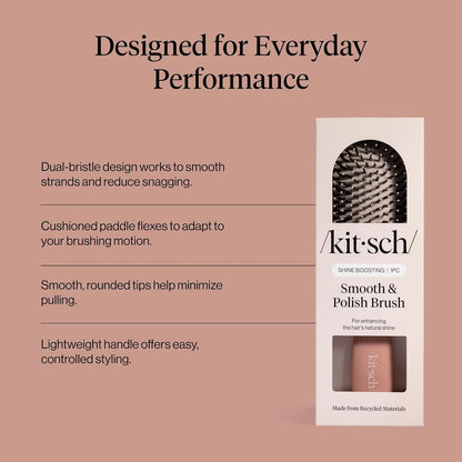 Kitsch Smooth & Polish Hair Brushes For Women and Men - Black