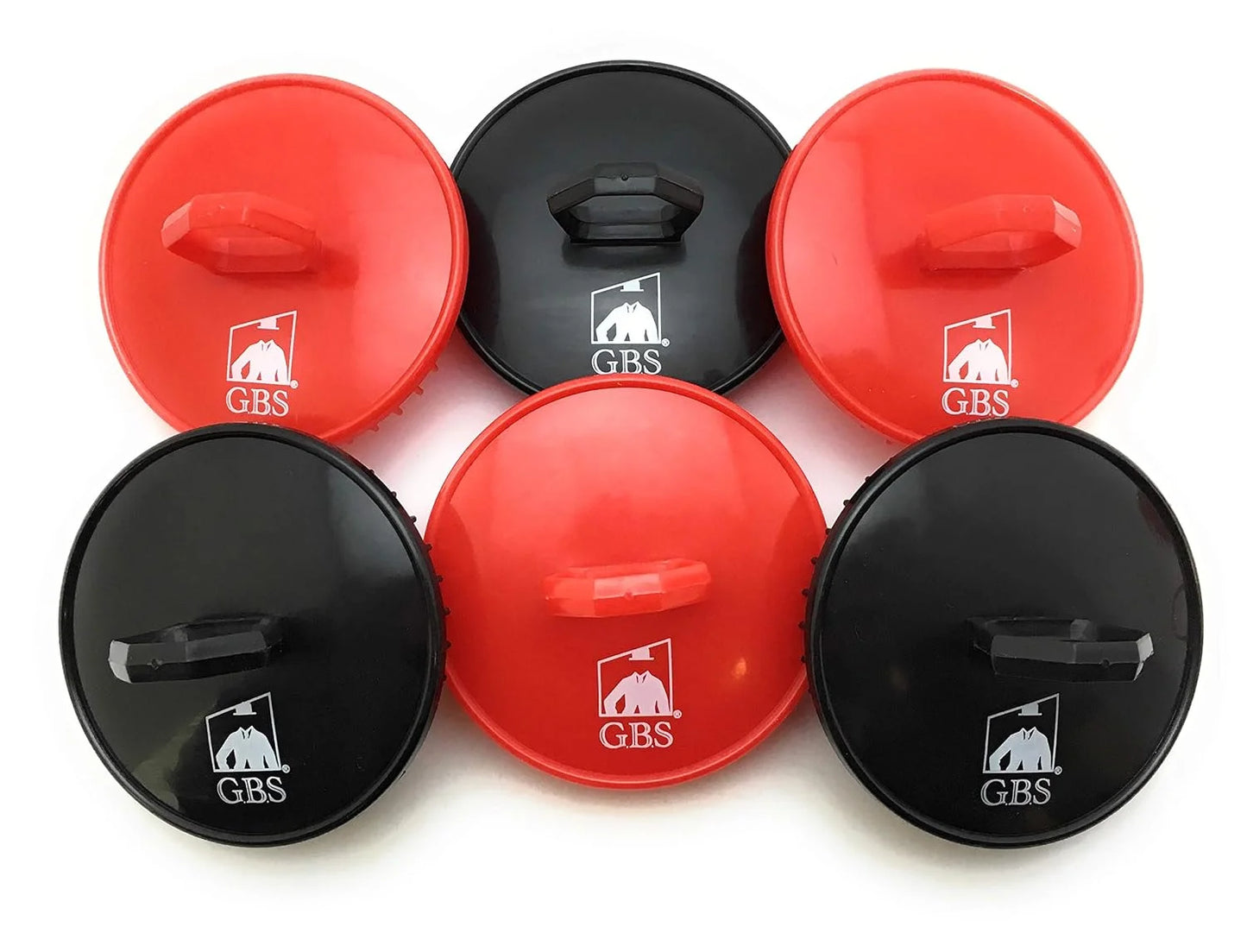 G.B.S Easy to Hold Hair Scalp Shampoo Brush Scrubber, 4 Black, 4 Red, Pack of 8