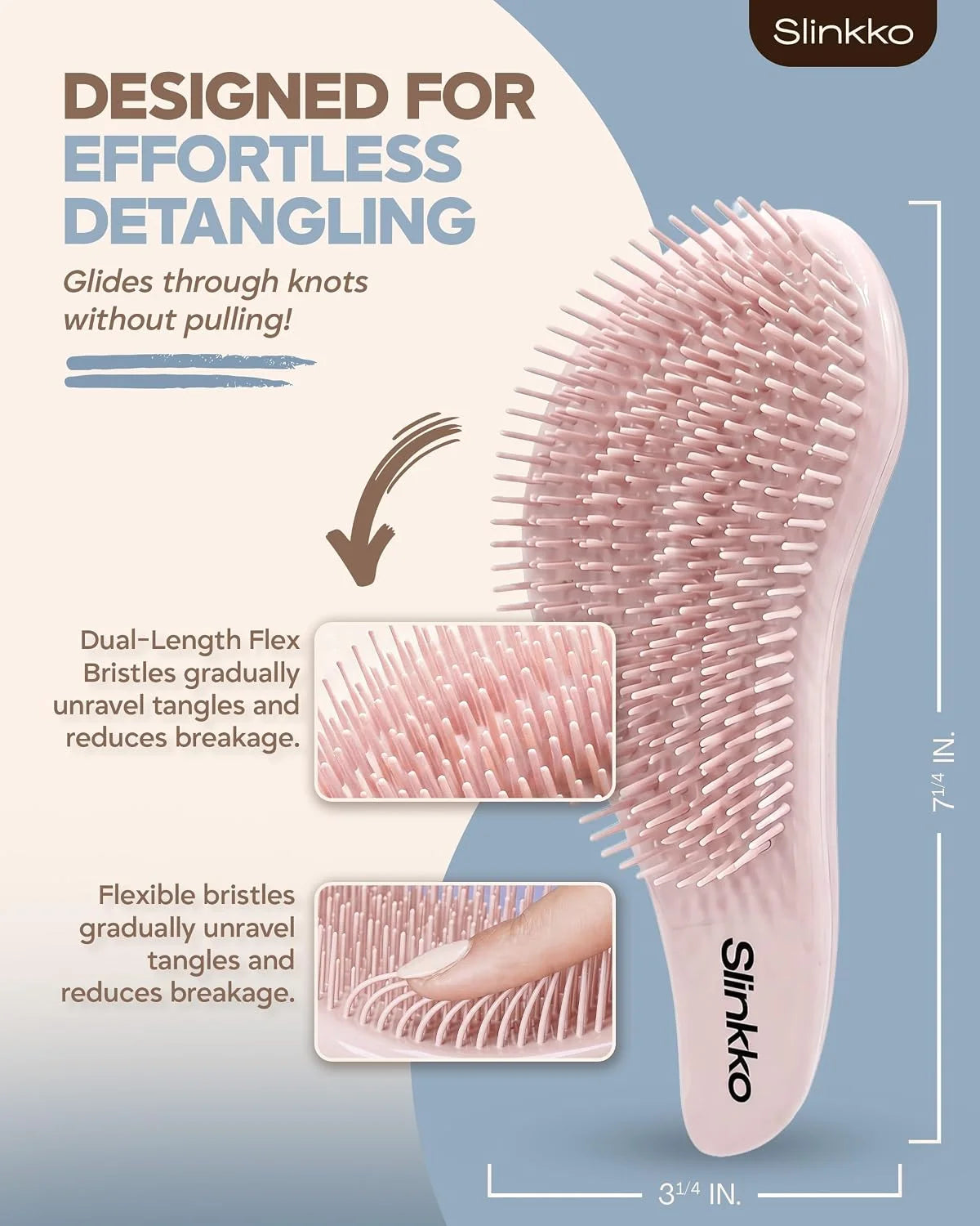 Detangler Brush, Hair Brush for Women, Men & Kids - Detangling Hair Brush for Curly, Thick, Fine & Wavy Hair - Anti-Breakage Wave Brush, Pain-Free Hairbrush, Special Edition Burgundy