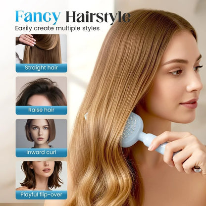 Retractable Cushion Massage Comb, 2026 New Hair Brush With Retractable Bristles Hair Comb Retractable Detangling Self Cleaning Hair Brush for Women (White)