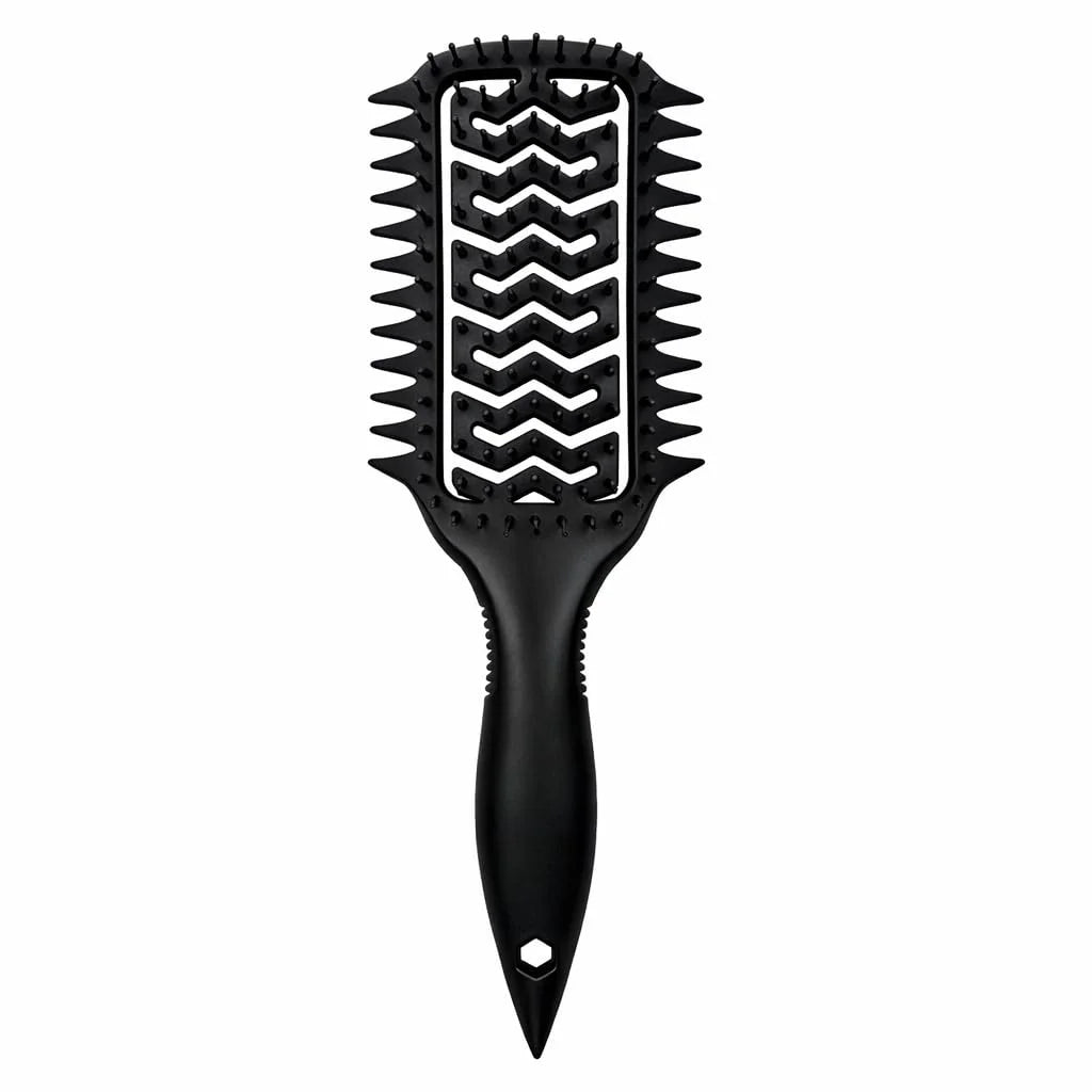 Curl Defining Brush for Curly Hair, Vented Detangling Hair Brush for Wet and Dry Styling, Curved Brush for Shaping and Smoothing Curl Clumps, Lightweight Hair Brush (2Pcs Black)