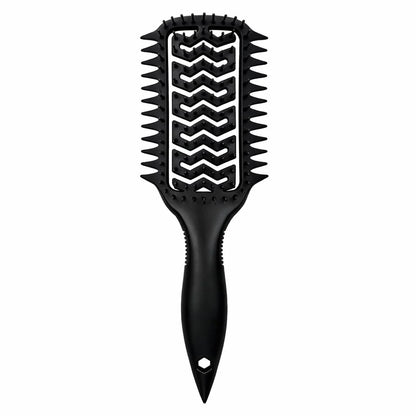 Curl Defining Brush for Curly Hair, Vented Detangling Hair Brush for Wet and Dry Styling, Curved Brush for Shaping and Smoothing Curl Clumps, Lightweight Hair Brush (2Pcs Black)