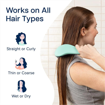 Crave Naturals Glide Thru Hair Brush - Detangler Brush for Curly, Straight, Wet or Dry Hair - Gentle Detangling Brushes for Adults, Kids, Toddlers - Hair Accessories for Women, 7.5x3" - Pink