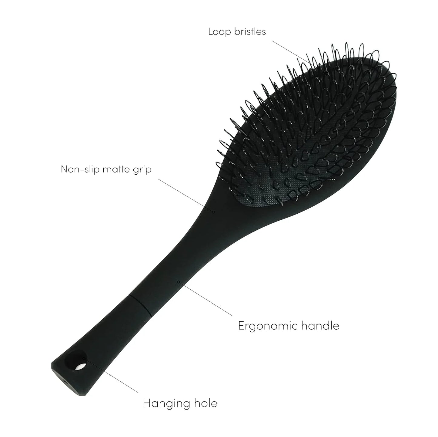 The Hair Shop Light Blue Loop Brush - Salon Professional Grade with Ergonomic Design - Safe Detangler Tool for 100% Remy Human and Synthetic Hair Extensions and Wigs (Light Blue)