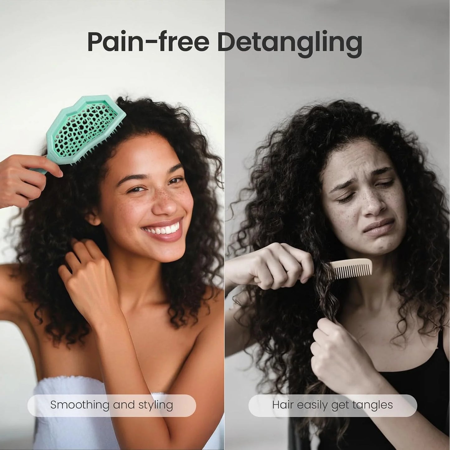 AIMIKE Glacier Detangler Brush for Curly Hair, Wet & Dry Hair Brush