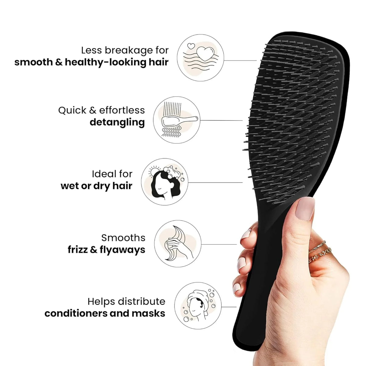 TANGLE TEEZER The Wet Detangler, Liquorice Black, All Hair types, unisex-adult