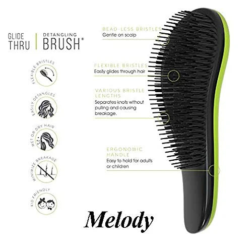 Detangler Brushes For Curly Straight Wavy Wet & Dry Thick or Thin Tangle Hair Women Men Kids Hairbrush Teezer Comb Sets (green)