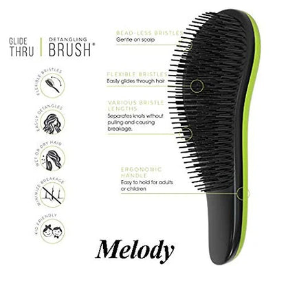 Detangler Brushes For Curly Straight Wavy Wet & Dry Thick or Thin Tangle Hair Women Men Kids Hairbrush Teezer Comb Sets (green)