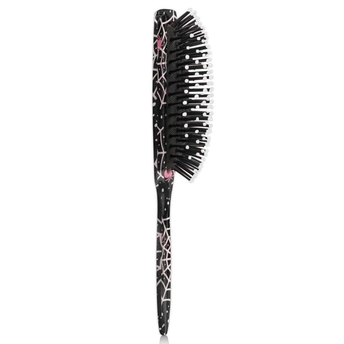 Personalized-Kids-Hair-Brush for Boy Girls Custom Gift Detangler Brush Soft Bristle Hair Brushes Travel Hair Brush for All Hair Types Christmas Hallowmas Spider Web Sliver Dot