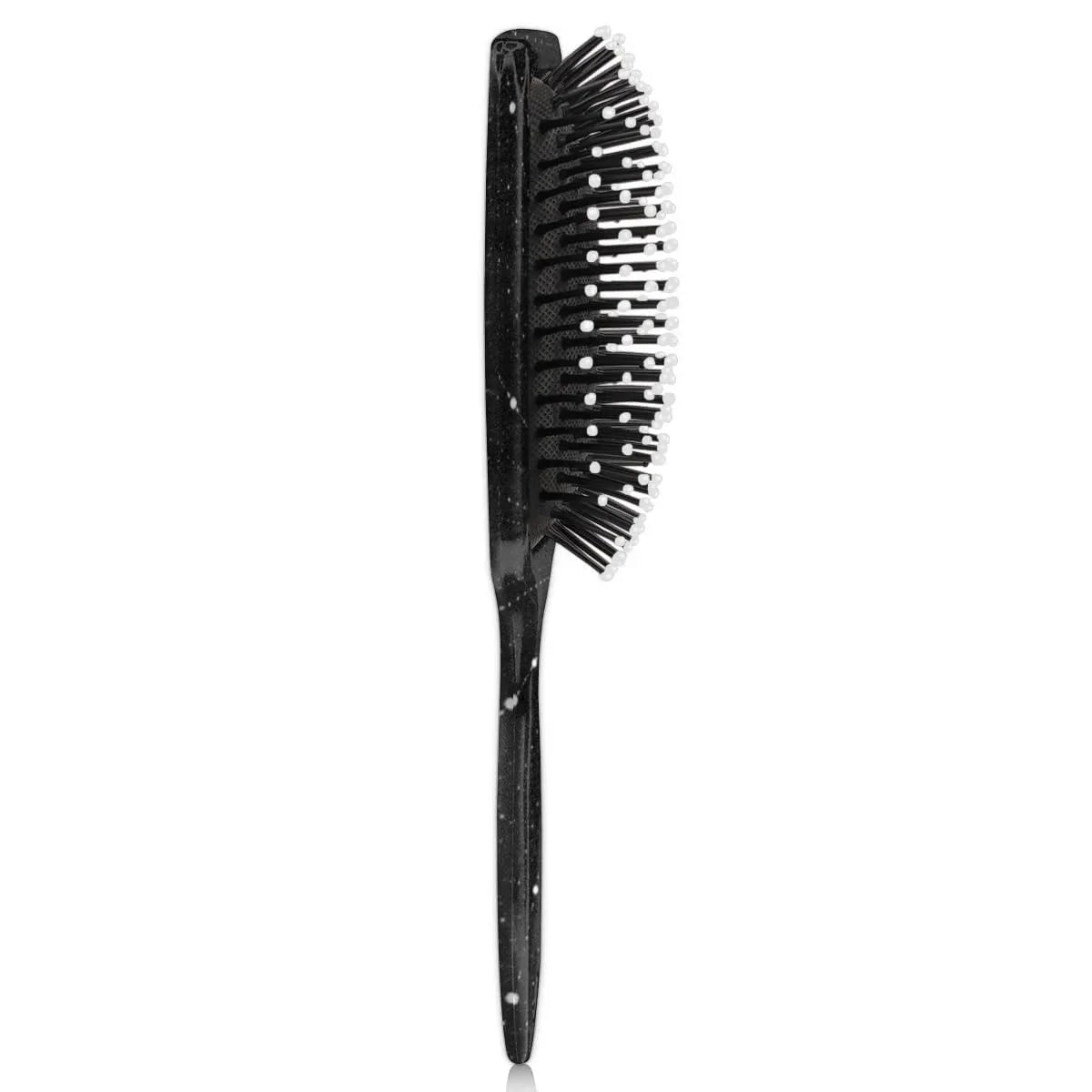 Personalized-Kids-Hair-Brush for Boy Girls Custom Gift Detangler Brush Soft Bristle Hair Brushes Travel Hair Brush for All Hair Types Christmas Hallowmas Spider Web Sliver Dot