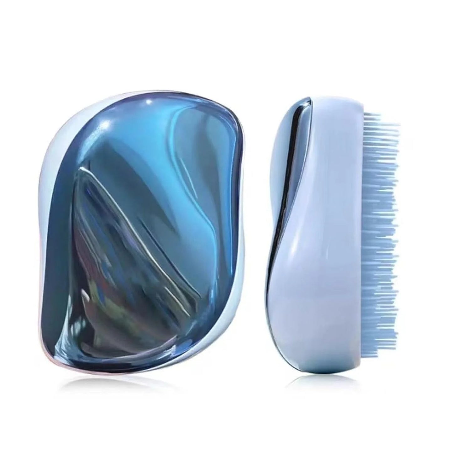 Portable Detangling Hair Brush with Protective Cover, Air Cushion Anti‑Pull Scalp Massage Comb, Travel Pocket Hair Detangler Brush for Wet Dry Curly Knotted Hair, for Women Girls