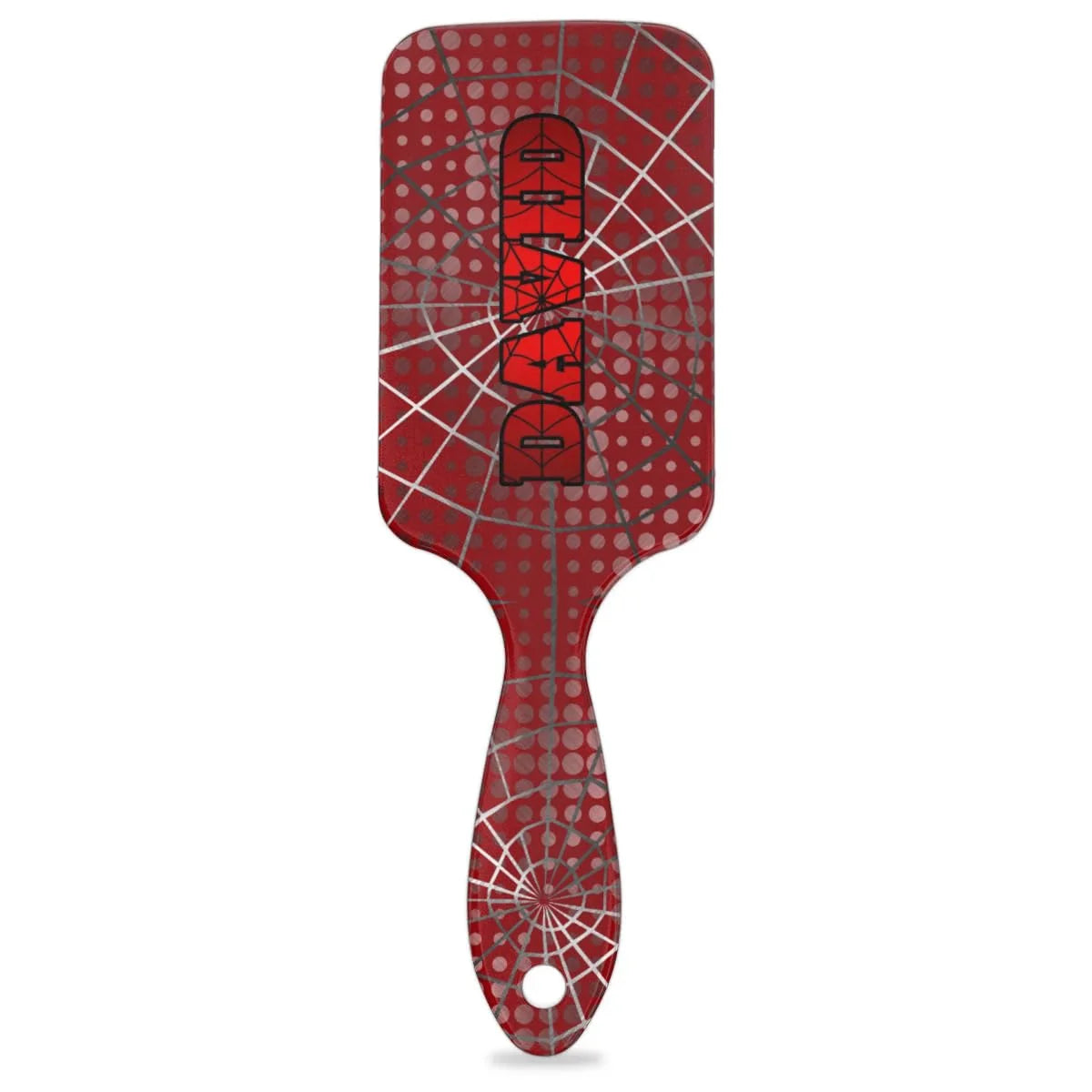 Personalized-Kids-Hair-Brush for Boy Girls Custom Gift Detangler Brush Soft Bristle Hair Brushes Travel Hair Brush for All Hair Types Christmas Hallowmas Spider Web Sliver Dot