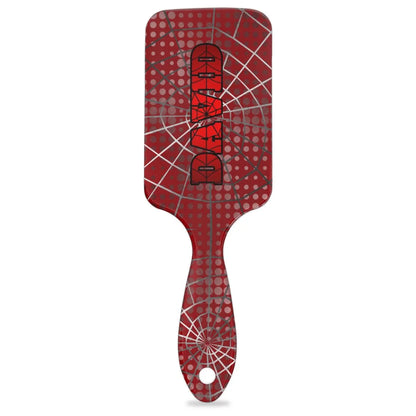 Personalized-Kids-Hair-Brush for Boy Girls Custom Gift Detangler Brush Soft Bristle Hair Brushes Travel Hair Brush for All Hair Types Christmas Hallowmas Spider Web Sliver Dot