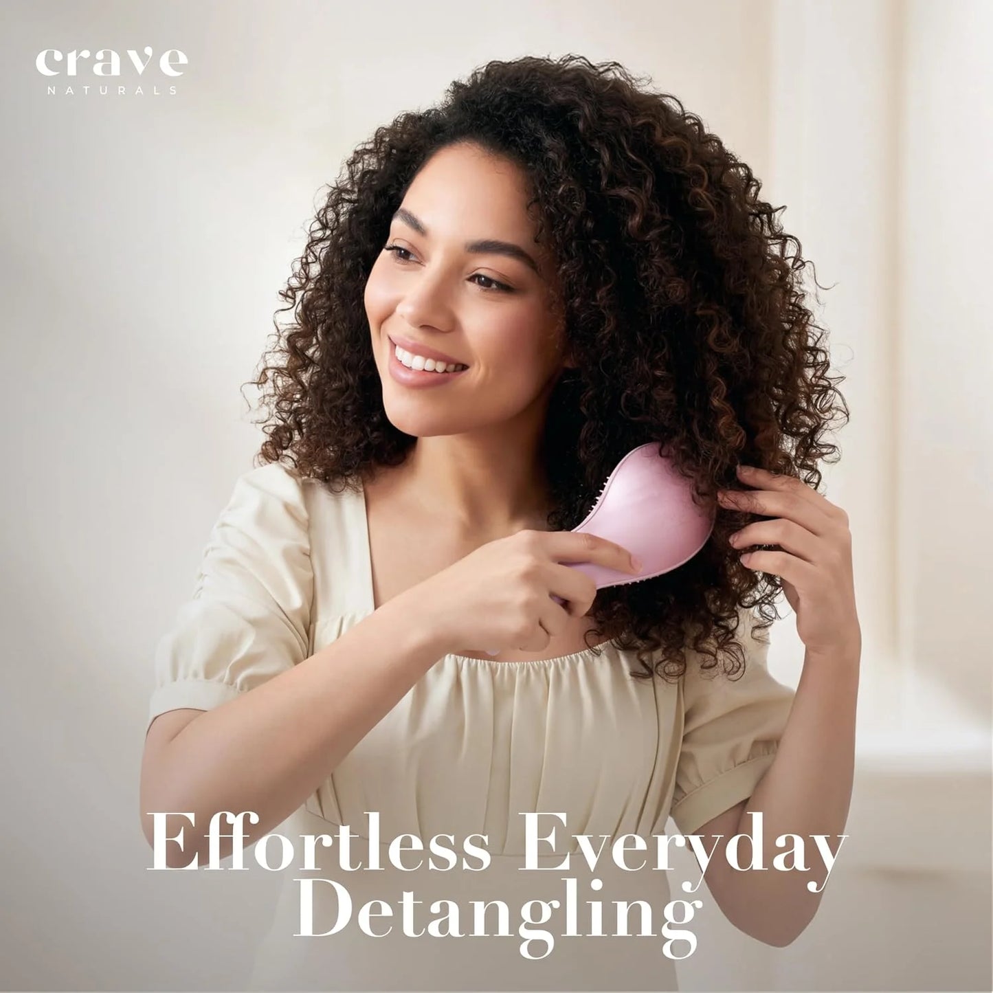 Crave Naturals Mini Detangler Hair Brush Turquoise – Glide Thru Hair Detangler Brush for Women, Kids & Toddlers – Gentle Scalp Care, No-Pain Tangle-Free Hairbrush for All Hair Types, Travel Hair Brush