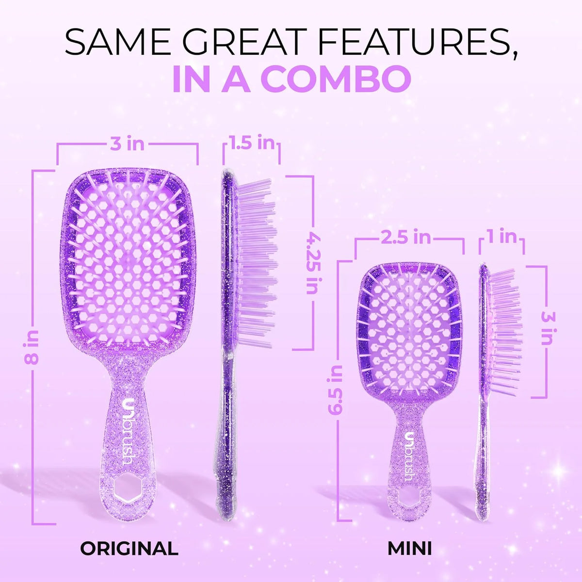 FHI Heat UNbrush Detangling Brush Combo Pack - Original + Mini