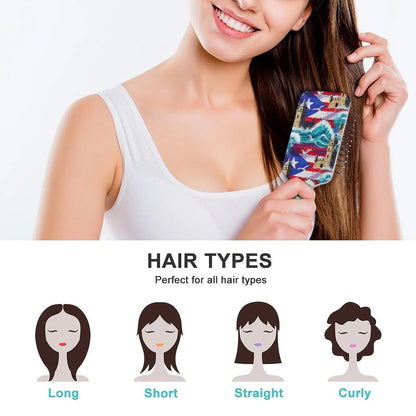 Women Girls Ladies Hair Brush Purple Black Buffalo Check Plaid Pattern, Paddle Brush for Detangling Scalp Massage, Cushion Hairbrush for Long Thick Curly Hair