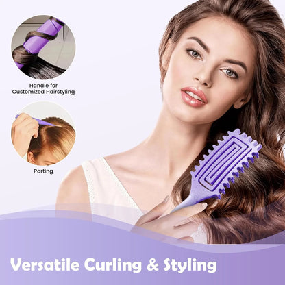 ABOYOY Curl Defining Brush with Side Gear for Curly Hair, Detangling & Styling Brush for Women Men, Lightweight Ergonomic Candy Brush Works on Wet or Dry Hair(green)