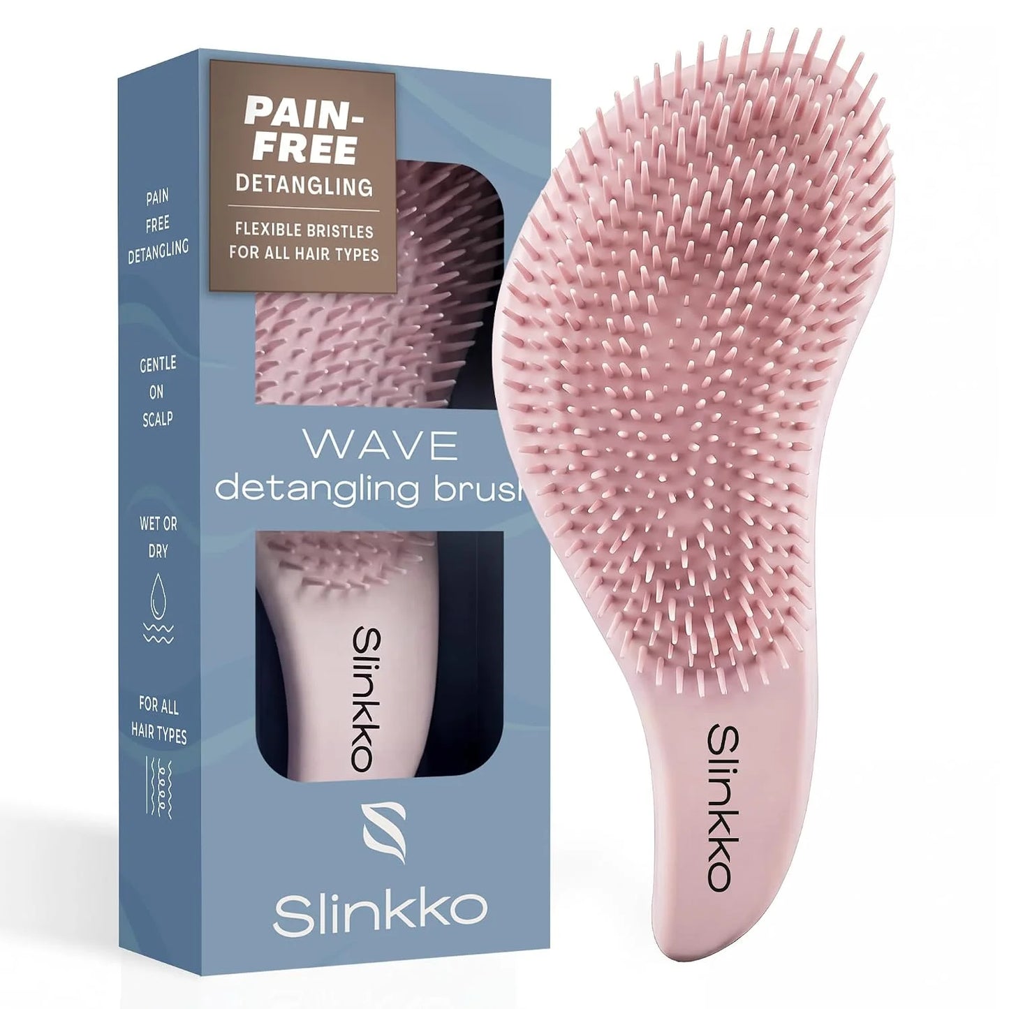 Detangler Brush, Hair Brush for Women, Men & Kids - Detangling Hair Brush for Curly, Thick, Fine & Wavy Hair - Anti-Breakage Wave Brush, Pain-Free Hairbrush, Special Edition Burgundy