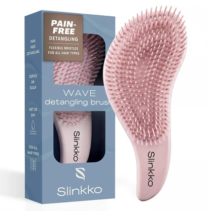 Detangler Brush, Hair Brush for Women, Men & Kids - Detangling Hair Brush for Curly, Thick, Fine & Wavy Hair - Anti-Breakage Wave Brush, Pain-Free Hairbrush, Special Edition Burgundy