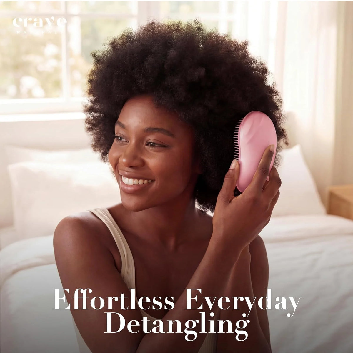 Crave Naturals Mini Detangler Hair Brush Turquoise – Glide Thru Hair Detangler Brush for Women, Kids & Toddlers – Gentle Scalp Care, No-Pain Tangle-Free Hairbrush for All Hair Types, Travel Hair Brush