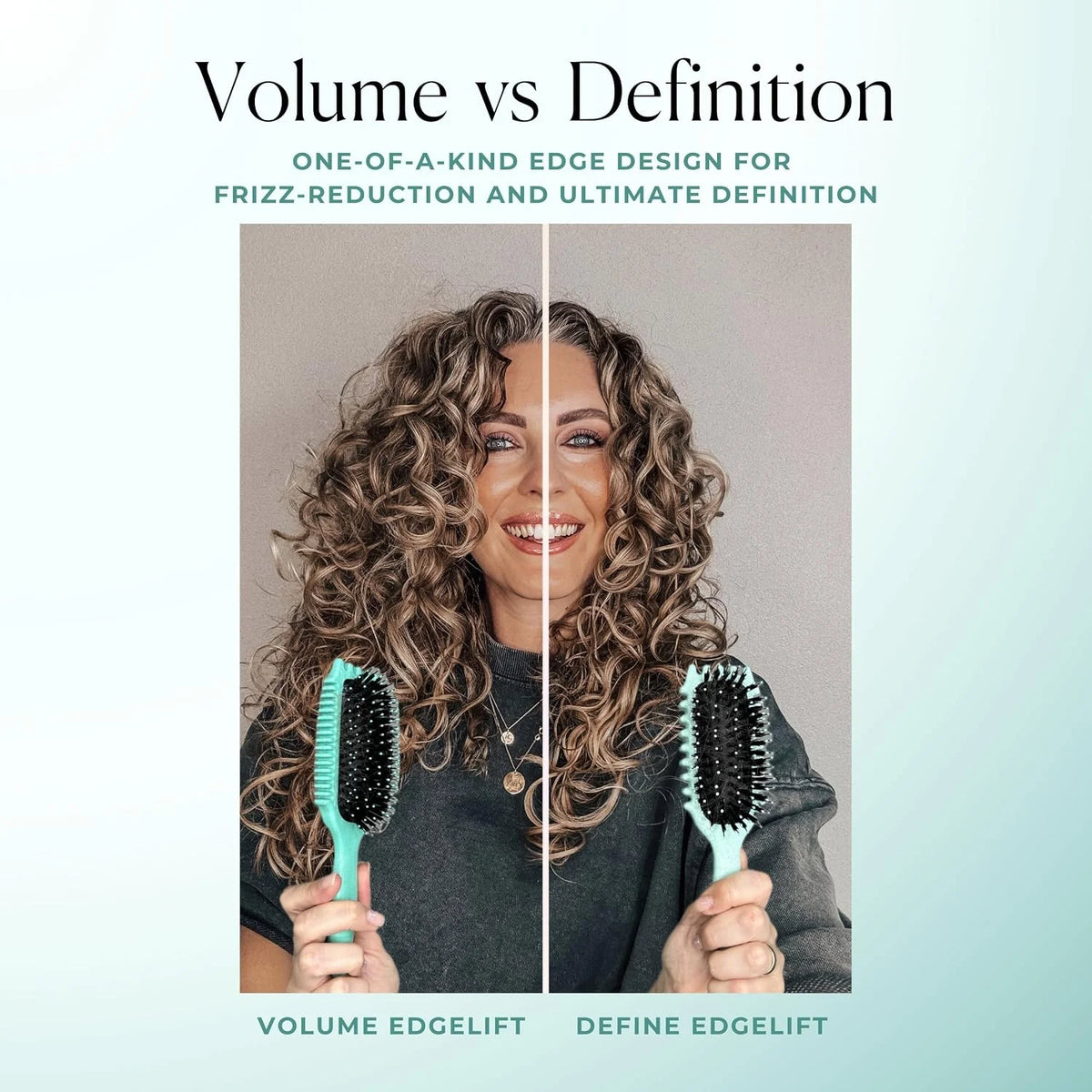 Bounce Curl Volume EdgeLift Brush, 5-In-1 Styling Tool Defined Curls Purple