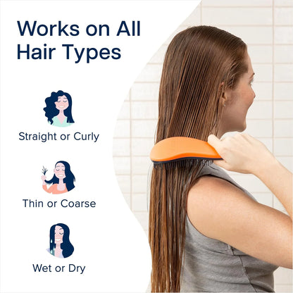 Crave Naturals Glide Thru Hair Brush - Detangler Brush for Curly, Straight, Wet or Dry Hair - Gentle Detangling Brushes for Adults, Kids, Toddlers - Hair Accessories for Women, 7.5x3" - Pink