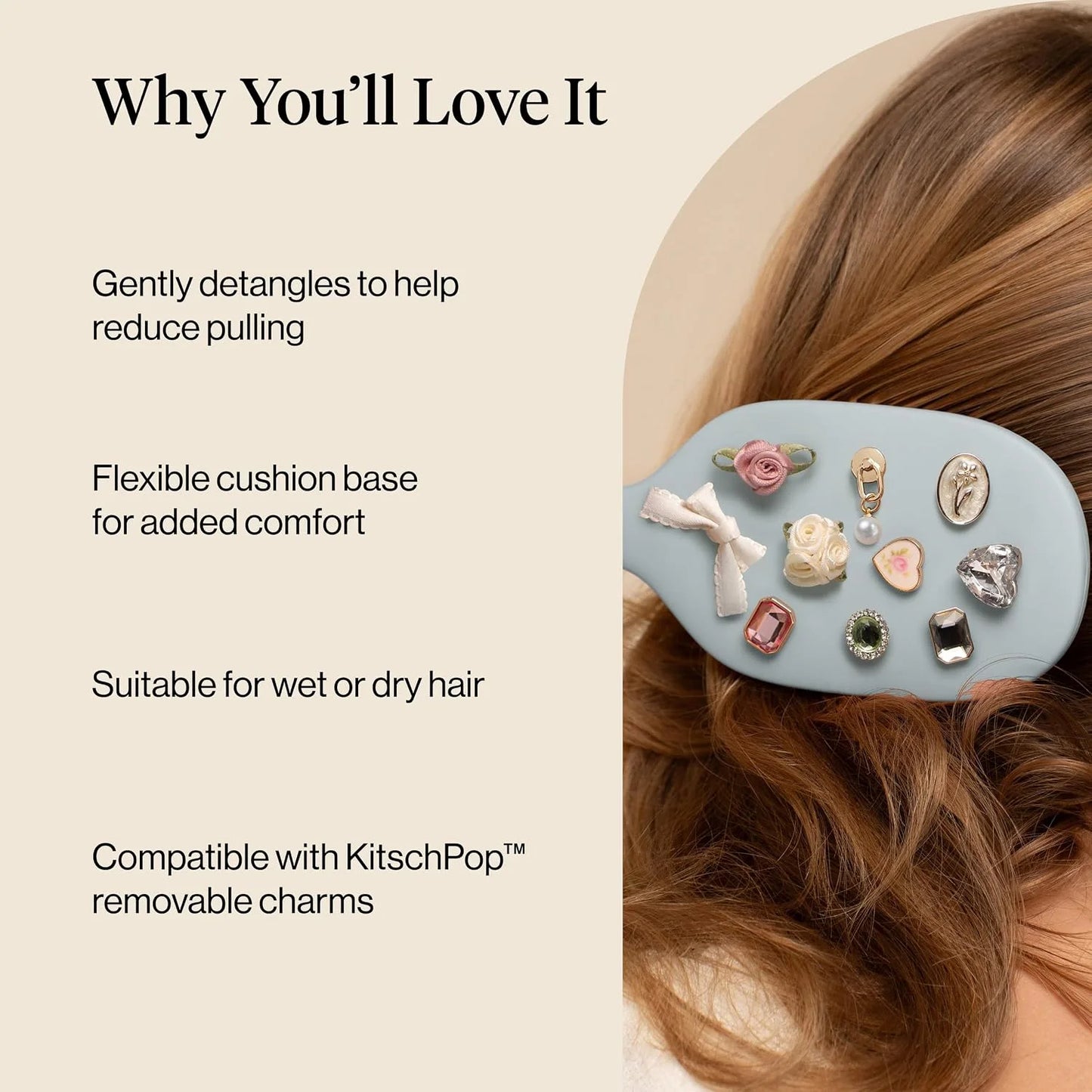 KitschPop™ Paddle Brush | Hair Brushes for Women – Soft Violet
