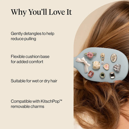 KitschPop™ Paddle Brush | Hair Brushes for Women – Soft Violet
